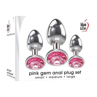 Adam Eve Pink Gem Anal Plug Set