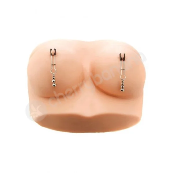 Eve's Naughty Nipple Clips Black & Silver Adjustable Nipple Clamps