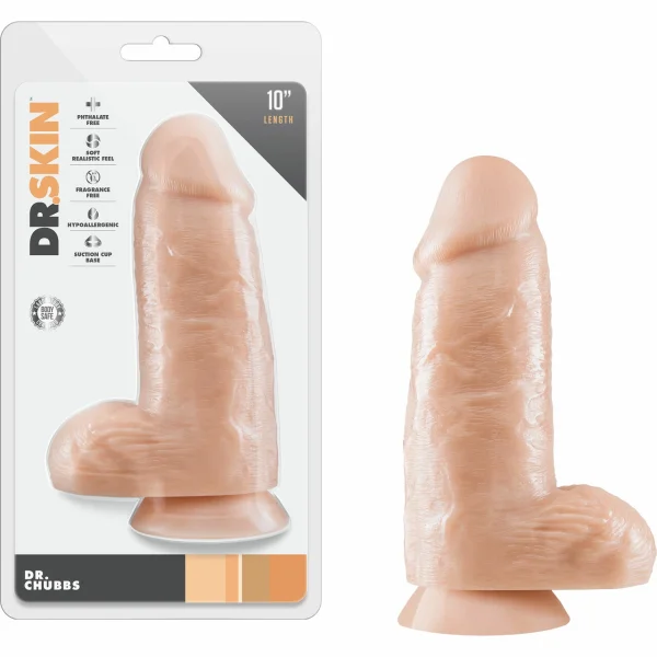 Dr. Skin Dr. Chubbs Dildo With Balls & Suction Cup by Blush - Vanilla