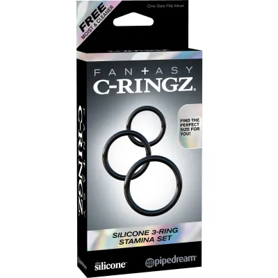 Fantasy C Ringz Silicone Ring Stamina Set Black