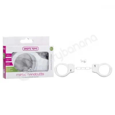 Shots Toys White Metal Handcuffs