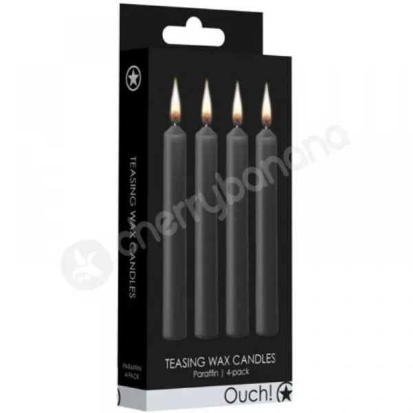 Ouch Teasing Black Paraffin Wax BDSM Candles 4 Pack
