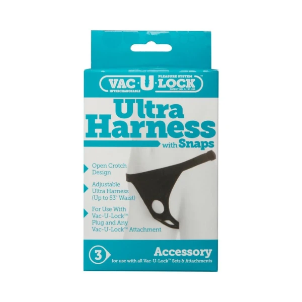 Vac-U-Lock Ultra Harness 2 with Snaps Black