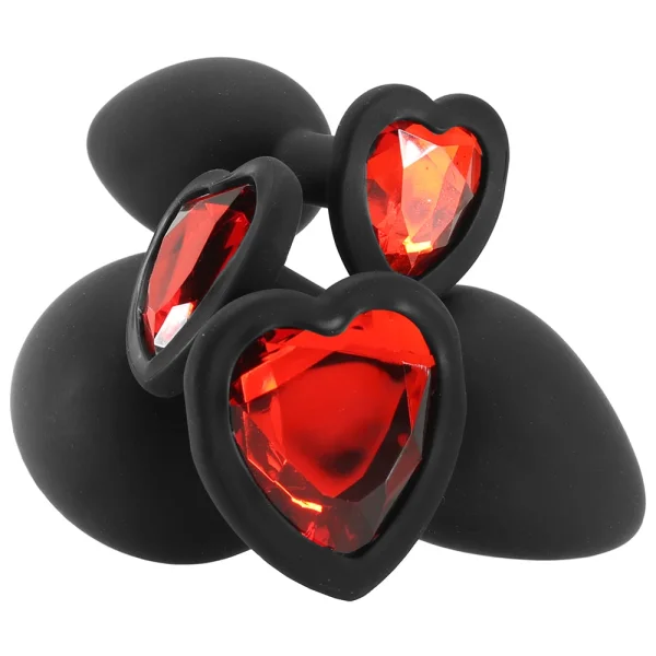 Luxe Bling Plugs Silicone Butt Plug Training Kit with Red Gems — image 9 of 10