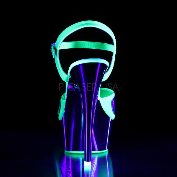 6 inches Heel, 1 3/4 inches PF Ankle Strap Sandal, Neon UV Reactive — image 8 of 8