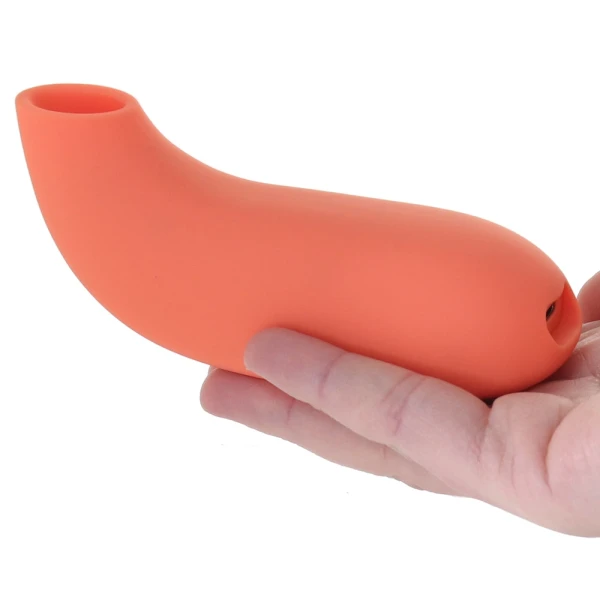 AER Silicone Rechargeable Waterproof Pressure Wave Suction Toy By Dame - Papaya