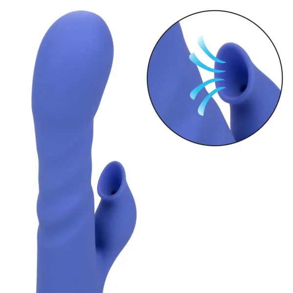California Dreaming L.A. Love Thrusting Rabbit Style Silicone Rechargeable Vibrator by CalExotics