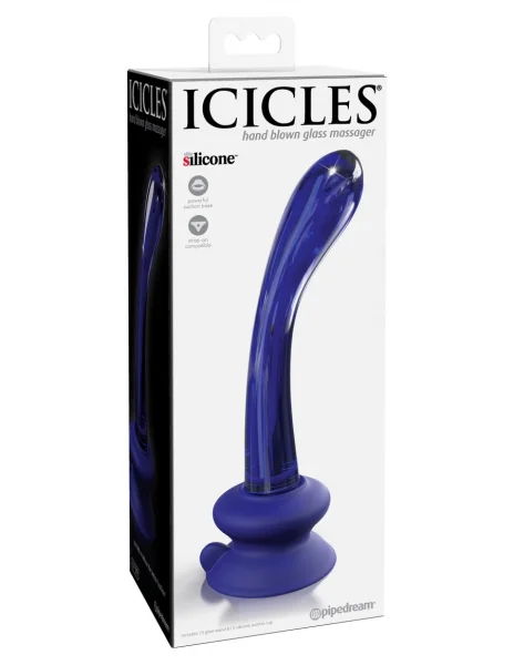Icicles No. 89 Blue Glass Anal Dildo with Suction Cup by Pipedream Products