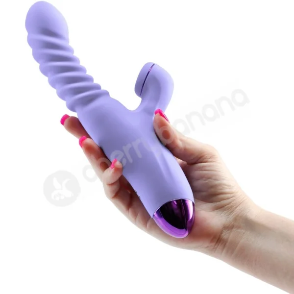 Luxe Nova Thrusting Shaft With Throbbing Clitoral Stimulation Purple Vibrator