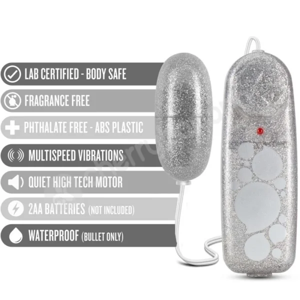 B Yours Glitter Silver Power Bullet With Controller