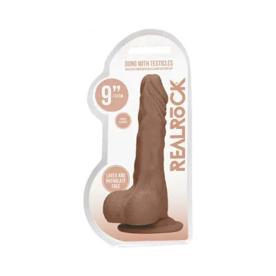 Real Rock Realistic Dildo With Balls 9 23 Cm Mocha