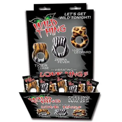 Wild Things Animal Rings 24 Piece Display Assorted
