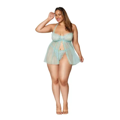 Babydoll and G String Queen Size Mint