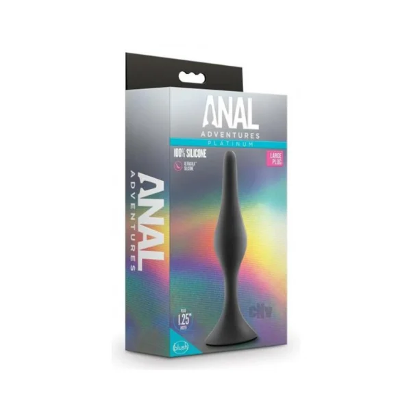 Anal Adventures Platinum - Silicone Beginner Plug  - Large - Black