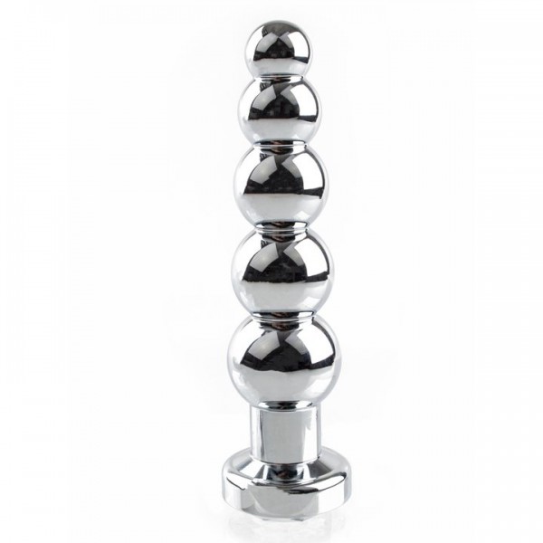 Bejewelled Silver Metal Rippling Jewelled Butt Plug - 5.5 Inch — image 2 of 3