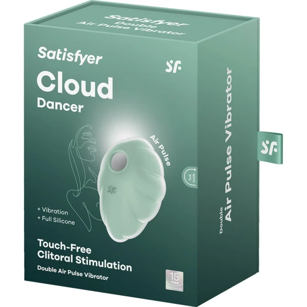 Satisfyer Cloud Dancer Rechargeable Waterproof Silicone Air Pulse Clitoral Vibrator - Mint