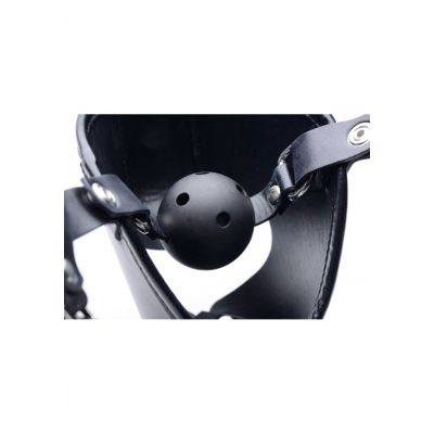 Pup Puppy Play Hood Breathable Ball Gag Latex Hood