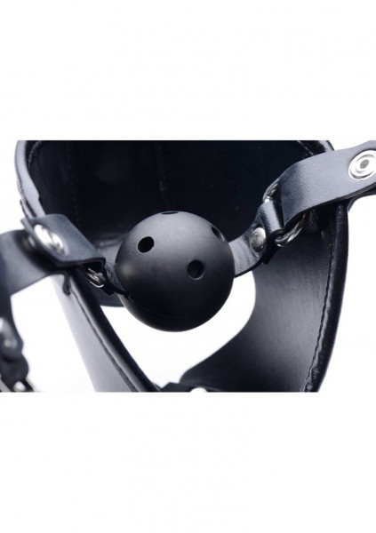 Pup Puppy Play Hood + Breathable Ball Gag - Latex Hood