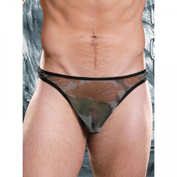 Bondara Man Booty Hunter Camouflage Mesh Thong