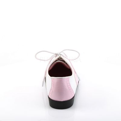 Front Lace Up Flat Saddle Shoes