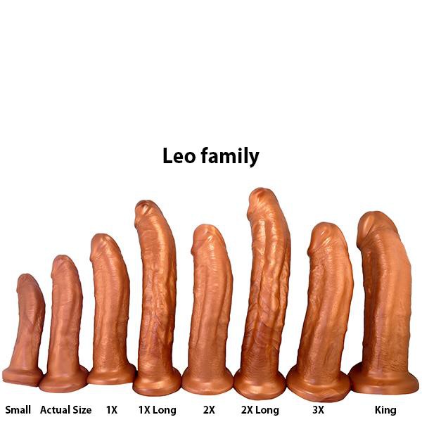 SquarePegToys® Leo Harness SuperSoft Bronze Silicone Dildo with Suction Cup