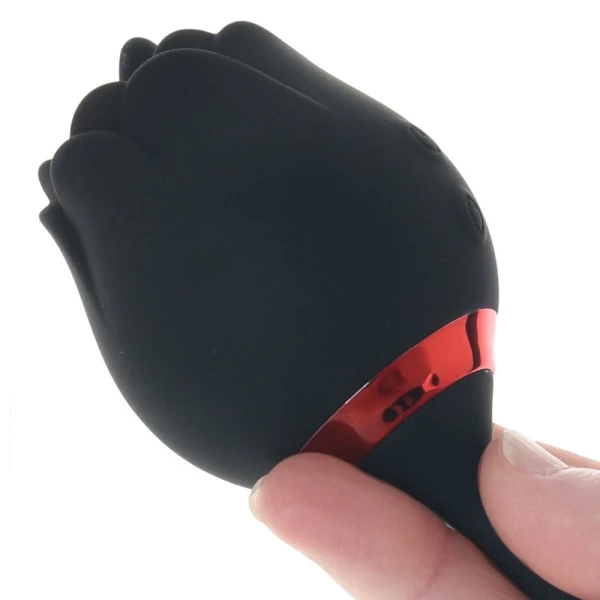 French Kiss Elite Siren Bullet Vibrator & Flickering Tongue Clitoral Stimulator By CalExotics - Black