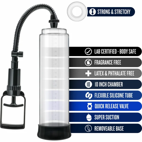 Performance VX3 Male Enhancement Penis Pump System By Blush - Clear