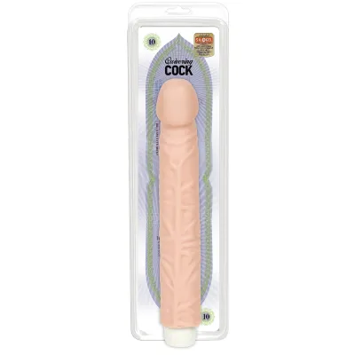 Quivering 10 inch Cock Vibe White