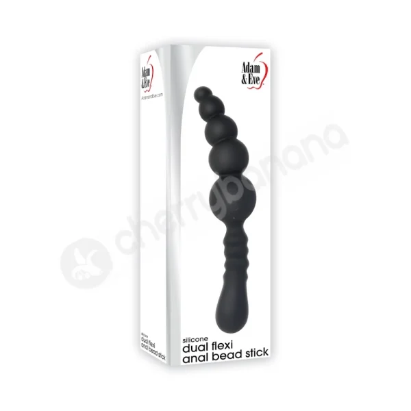 Adam & Eve Black Dual Flexi Anal Bead Stick