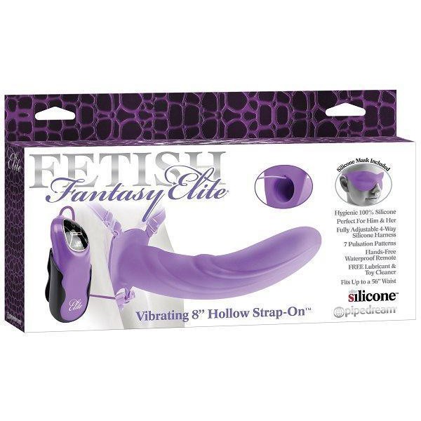 Fantasy Elite Vibrating 8" Hollow Strap-On