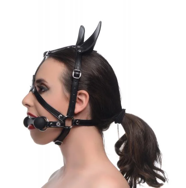 Dark Horse Pony Head Harness With Silicone Bit Black O/S — image 7 of 8