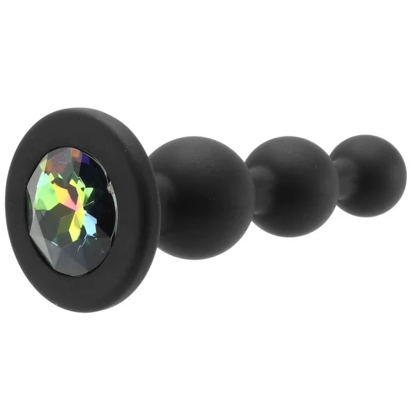 Glams Black Ripple Anal Plug Rainbow Gem