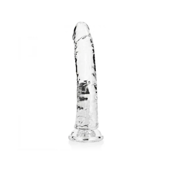 Realistic Dildos: Realrock Crystal Clear Slim 9 In. Dildo Clear