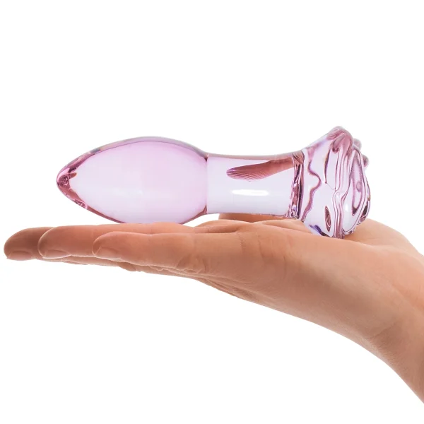 Gläs Rosebud Glass Butt Plug - Pink