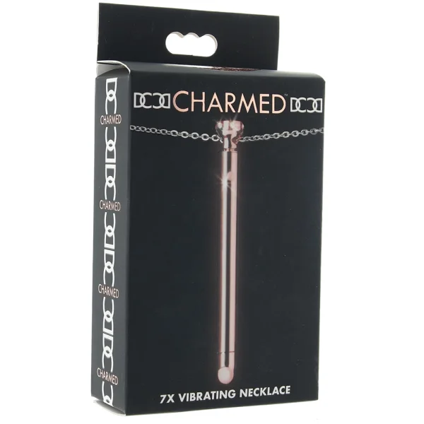 Charmed 7X Rechargeable Stainless Steel Vibrating Necklace - Rose Gold