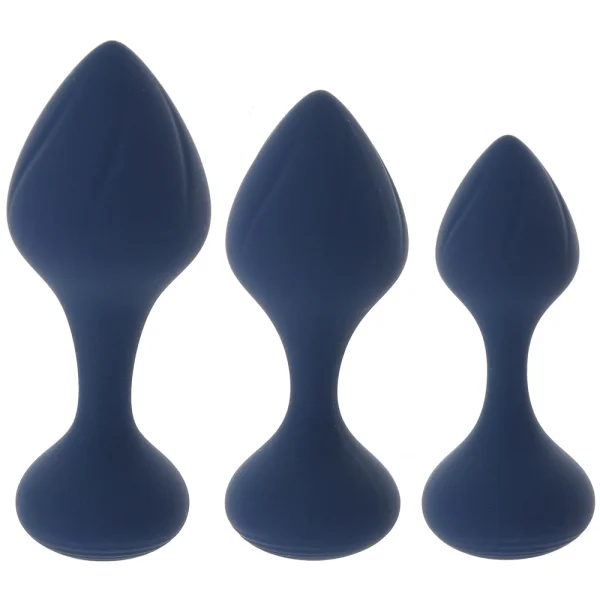 Playboy Pleasure Tail Trainer Silicone 3 Piece Anal Training Kit - Navy