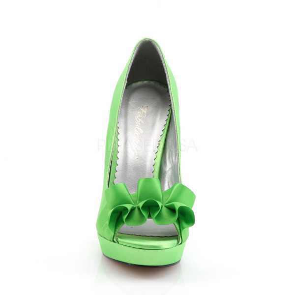4 3/4 inches Heel, 1 inches PF Peep Toe Pump w/Ribbon Across Vamp — image 10 of 12