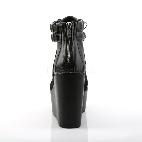 5 inches Wedge Platform Lace-Up Front Ankle Boot, Back Metal Zip — image 4 of 4