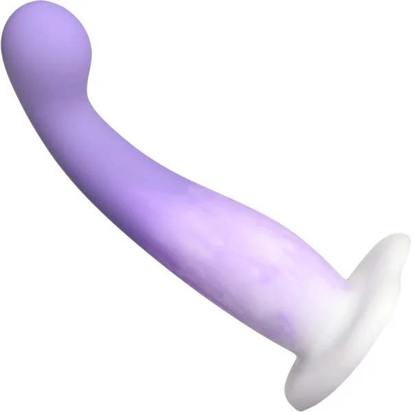 Simply Sweet Slim 7" Silicone G-Spot Suction Cup Dildo - Purple & White
