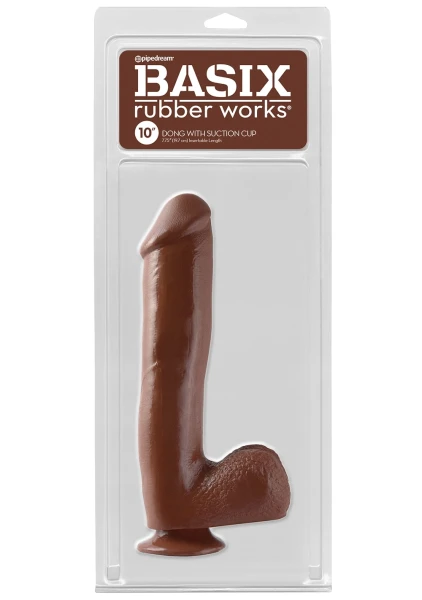 Pipe Dreams Basix Rubber Works - 10" Dong with Suction Cup - (PACK OF 2)