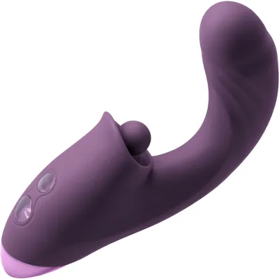 Inya Caprice Rechargeable Silicone Thrusting Dual Stimulation Vibrator Purple