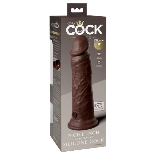 King Cock Elite 8 Inch Dual Density Cock Flesh Brown
