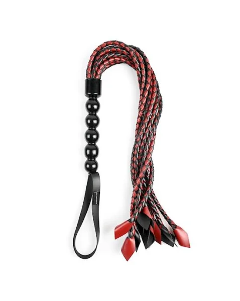 Saffron Braided Flogger - Black / Red