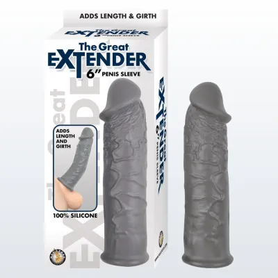 The Greatest Extender 6 quot Penis Sleeve Grey