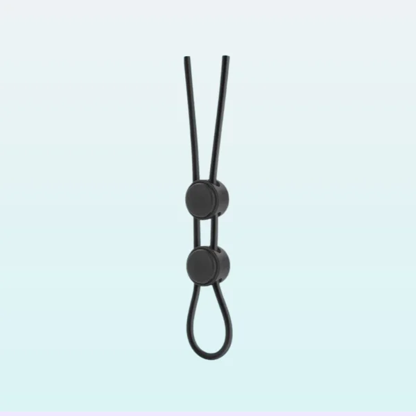 Stay Hard Silicone Double Loop Adjustable Black Cock Ring