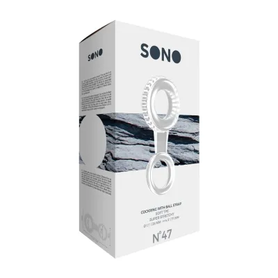 Sono No 47 Cockring with Ball Strap Translucent