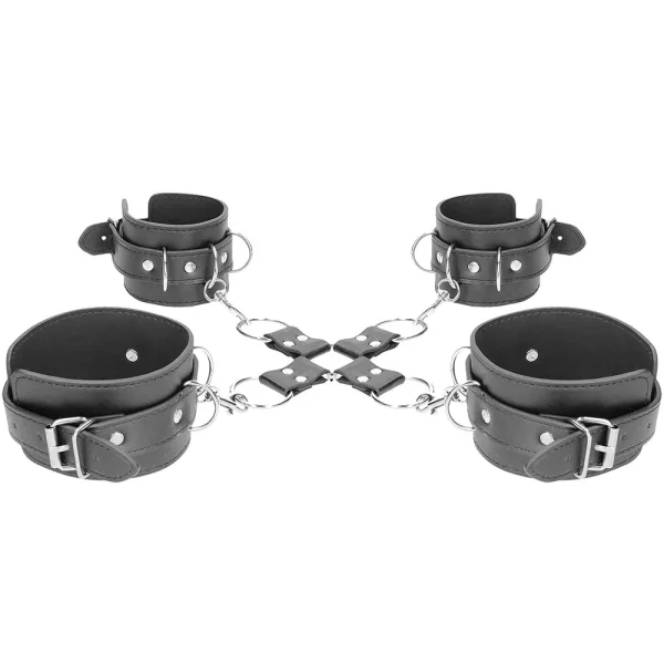 Black & White Hogtie With Cuffs