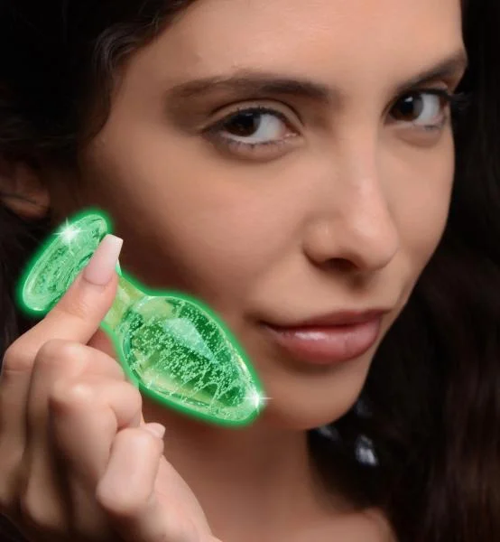Glow-in-the-dark Glass Anal Plug - Small — image 2 of 2