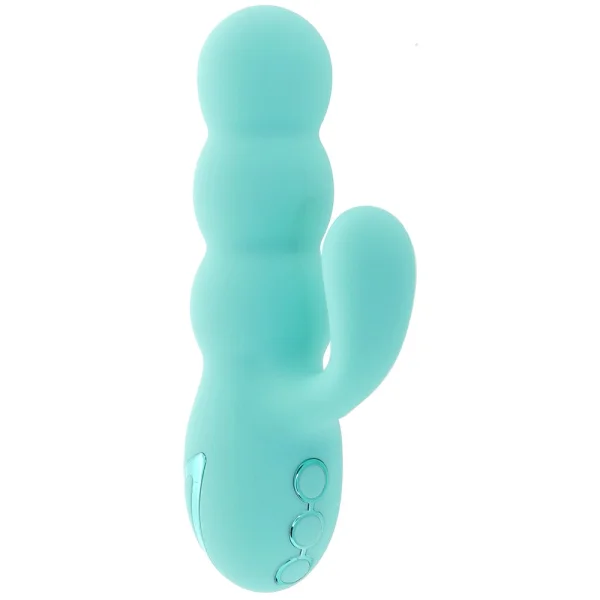 California Dreaming Del Mar Diva Thrusting Rabbit Style Silicone Rechargeable Vibrator by CalExotics