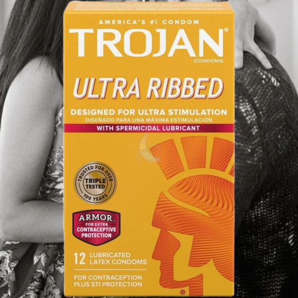 Trojan Ultra Ribbed Armor Condoms (12-Pack) | Spermicidal